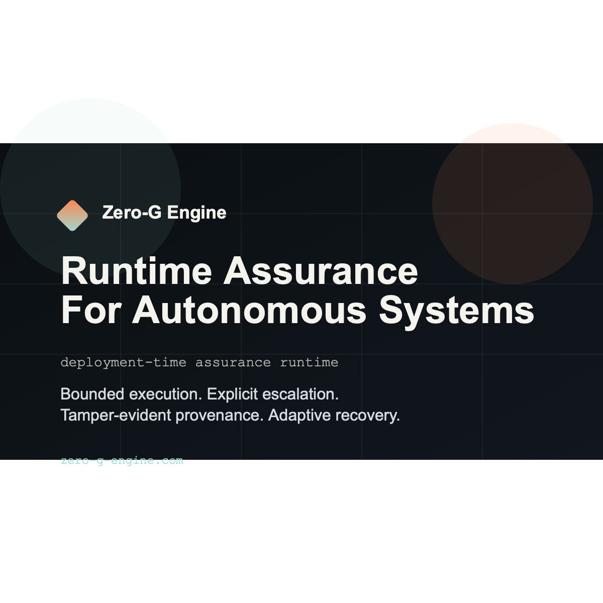 Zero-G Engine — Runtime Control For Autonomous Systems